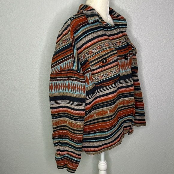Rock & Roll Denim Cowgirl Ladies Aztec Southwest Boyfriend Fit Shirt Jacket XXL - Picture 7 of 12
